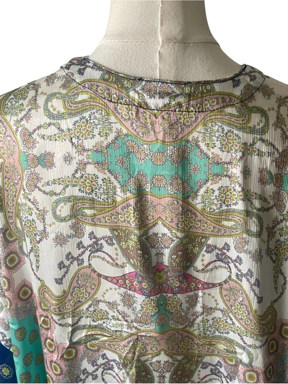 Umgee Navy Mix Boho Paisley Kimono Cover Up NWT S/M - Picture 6 of 12